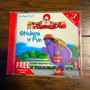 Vintage 1997 McDonaldland Sticker N Fun CD-ROM PC #3 Ronald McDonald Windows
